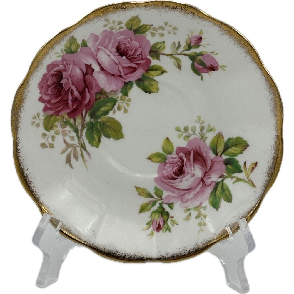 Royal Albert American Beauty White Background Gold Trim‎ Replacement Saucer 5.5"